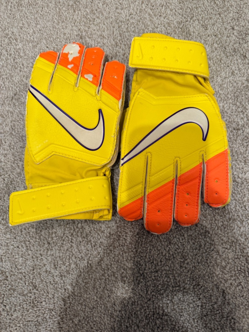 Nike Bright Yellow and Orange Performance Gloves